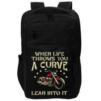 Biker When Life Throws You A Curve Motorcycle Impact Tech Backpack