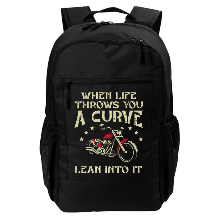 Biker When Life Throws You A Curve Motorcycle Backpack