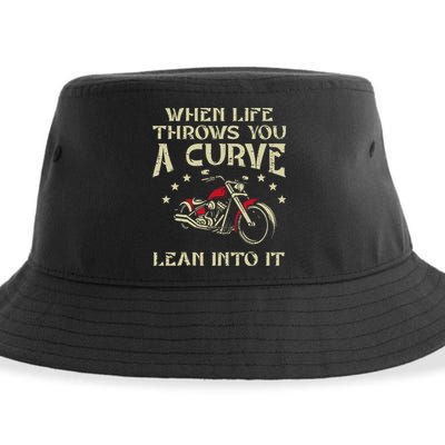 Biker When Life Throws You A Curve Motorcycle Sustainable Bucket Hat