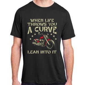 Biker When Life Throws You A Curve Motorcycle Adult ChromaSoft Performance T-Shirt