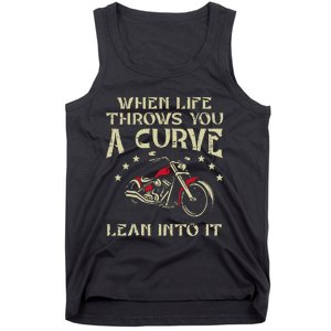 Biker When Life Throws You A Curve Motorcycle Tank Top