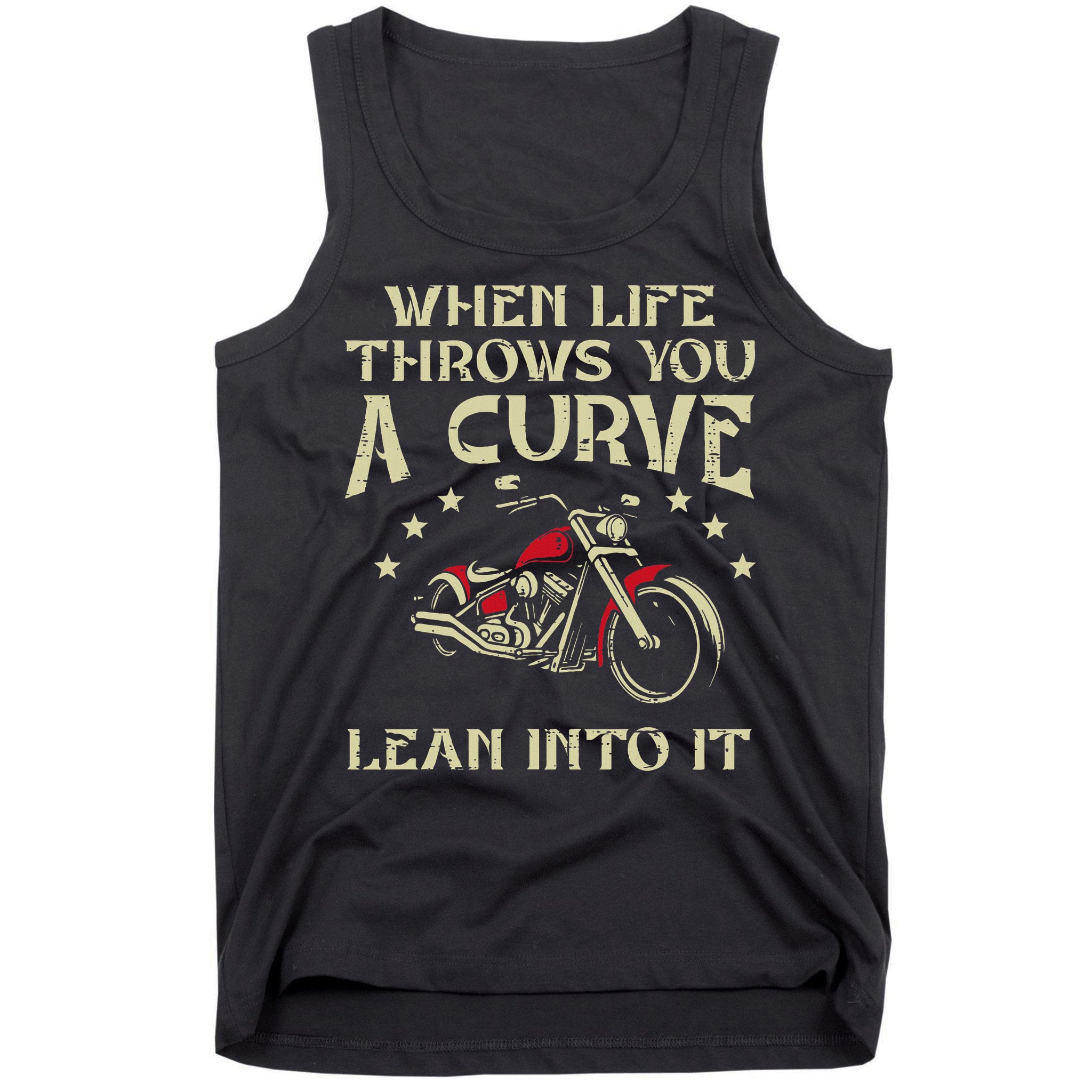 Biker When Life Throws You A Curve Motorcycle Tank Top