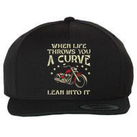Biker When Life Throws You A Curve Motorcycle Wool Snapback Cap
