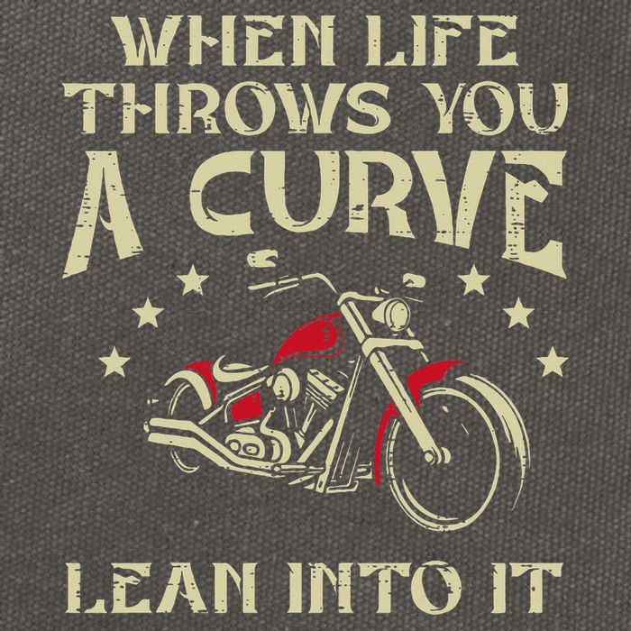 Biker When Life Throws You A Curve Motorcycle Cotton Canvas Backpack