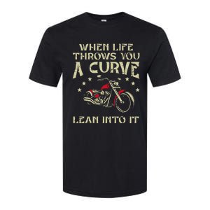 Biker When Life Throws You A Curve Motorcycle Softstyle CVC T-Shirt