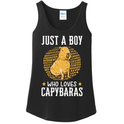 Boy who loves Capybaras South American Capybara  Ladies Essential Tank