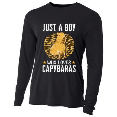 Boy who loves Capybaras South American Capybara  Cooling Performance Long Sleeve Crew