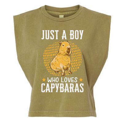 Boy who loves Capybaras South American Capybara  Garment-Dyed Women's Muscle Tee