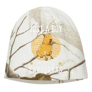 Boy who loves Capybaras South American Capybara  Kati - Camo Knit Beanie