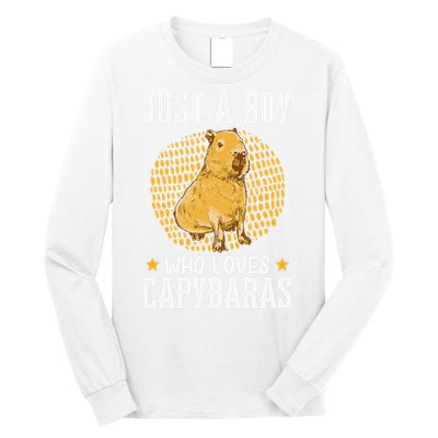 Boy who loves Capybaras South American Capybara  Long Sleeve Shirt