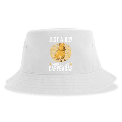 Boy who loves Capybaras South American Capybara  Sustainable Bucket Hat