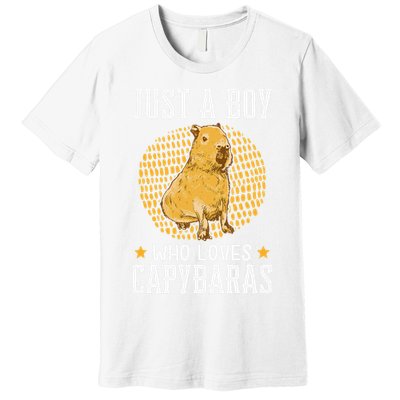 Boy who loves Capybaras South American Capybara  Premium T-Shirt