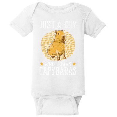 Boy who loves Capybaras South American Capybara  Baby Bodysuit