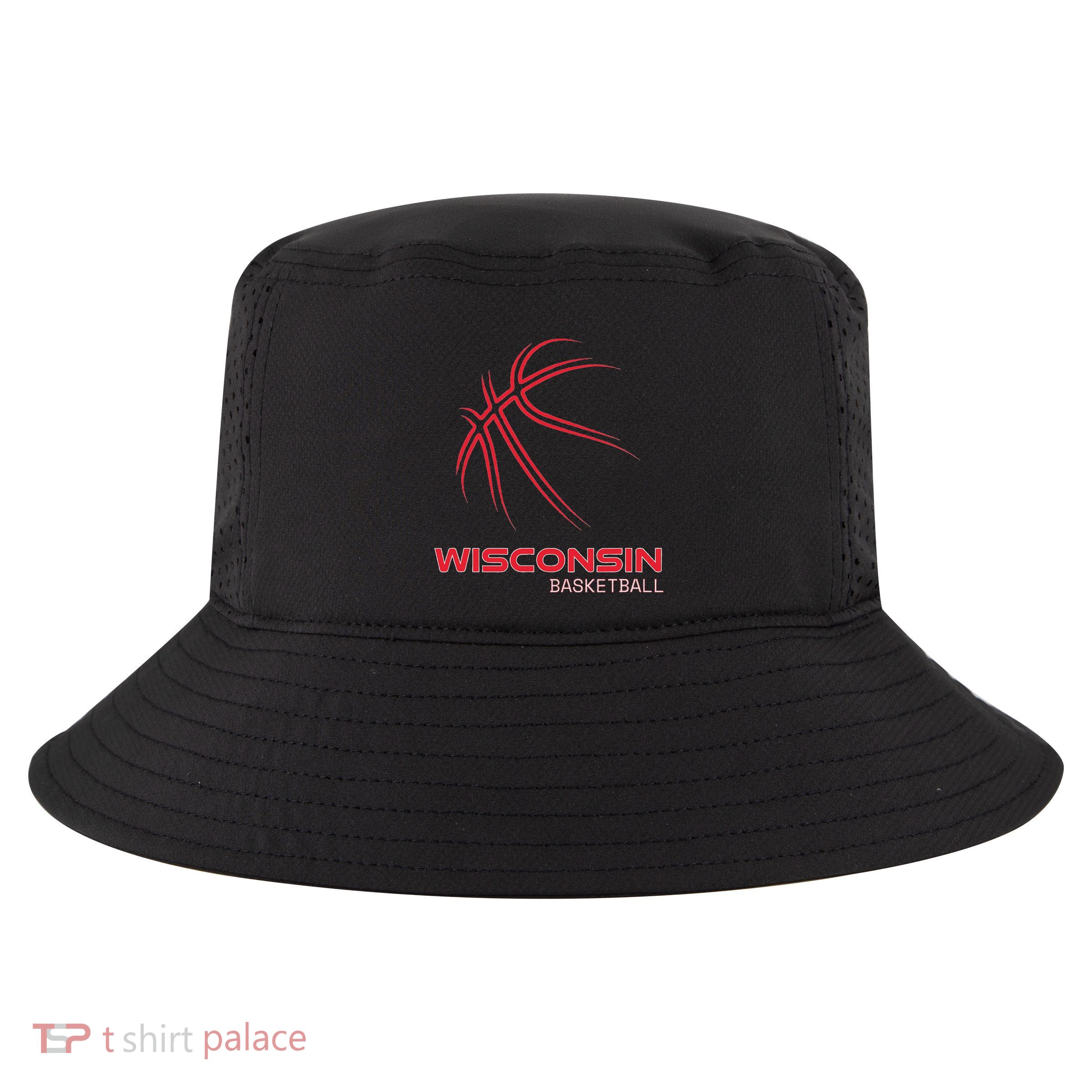 Basketball Wi Love The Badger State Souvenir Wisconsin Hoops Cool Comfort Performance Bucket Hat