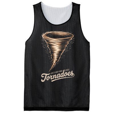 Boy Who Loves Tornadoes Weather Enthusiast Meteorology Storm Mesh Reversible Basketball Jersey Tank