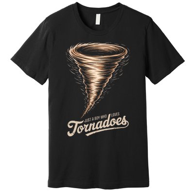 Boy Who Loves Tornadoes Weather Enthusiast Meteorology Storm Premium T-Shirt