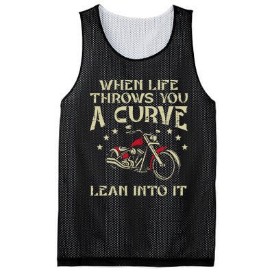 Biker When Life Throws You A Curve Motorcycle Mesh Reversible Basketball Jersey Tank