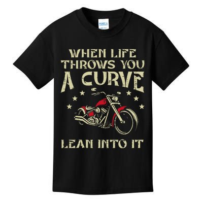 Biker When Life Throws You A Curve Motorcycle Kids T-Shirt