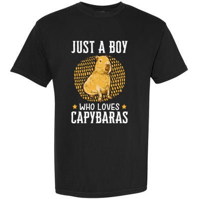 Boy who loves Capybaras South American Capybara  Garment-Dyed Heavyweight T-Shirt