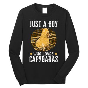 Boy who loves Capybaras South American Capybara  Long Sleeve Shirt