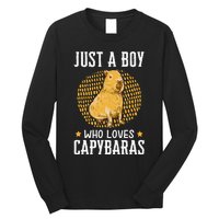 Boy who loves Capybaras South American Capybara  Long Sleeve Shirt