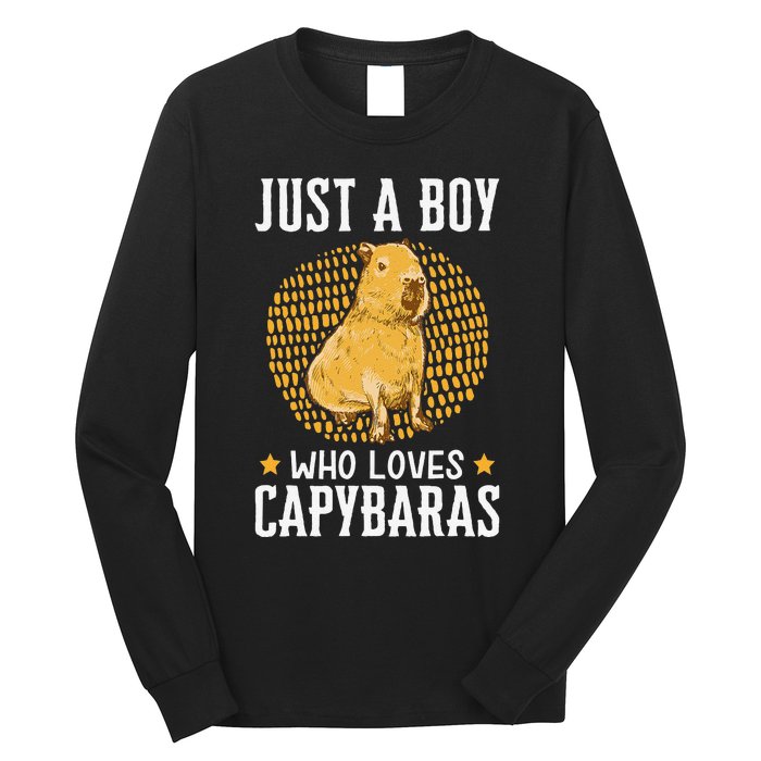 Boy who loves Capybaras South American Capybara  Long Sleeve Shirt