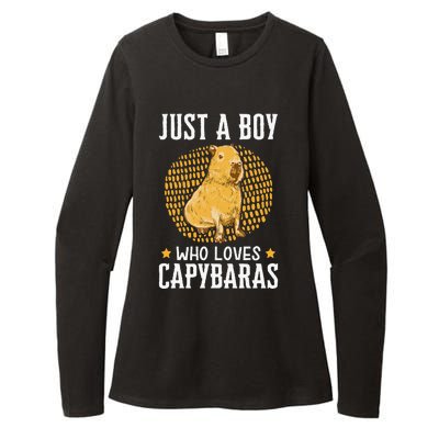 Boy who loves Capybaras South American Capybara  Womens CVC Long Sleeve Shirt