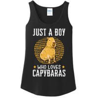 Boy who loves Capybaras South American Capybara  Ladies Essential Tank