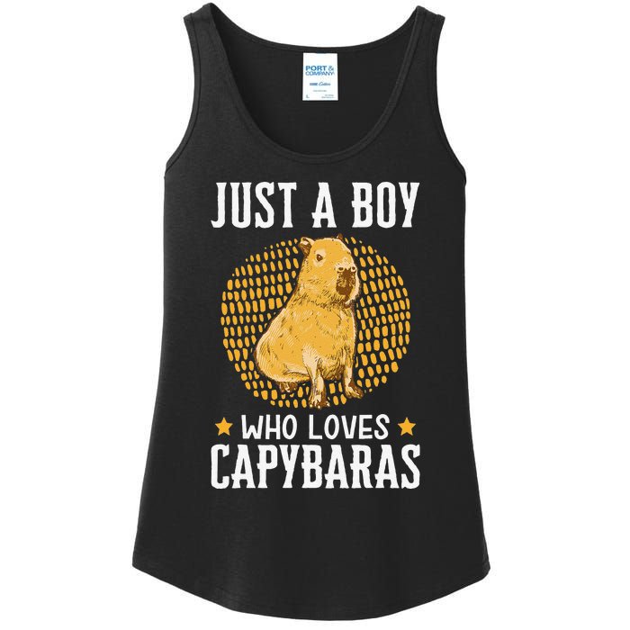 Boy who loves Capybaras South American Capybara  Ladies Essential Tank