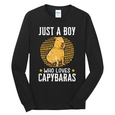 Boy who loves Capybaras South American Capybara  Tall Long Sleeve T-Shirt