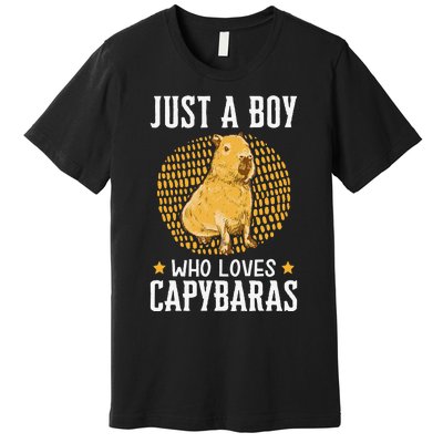 Boy who loves Capybaras South American Capybara  Premium T-Shirt