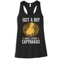 Boy who loves Capybaras South American Capybara  Women's Racerback Tank