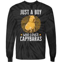 Boy who loves Capybaras South American Capybara  Tie-Dye Long Sleeve Shirt