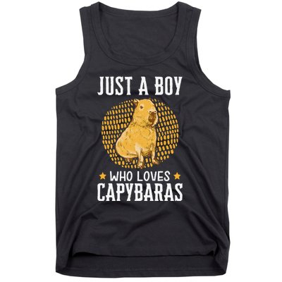 Boy who loves Capybaras South American Capybara  Tank Top