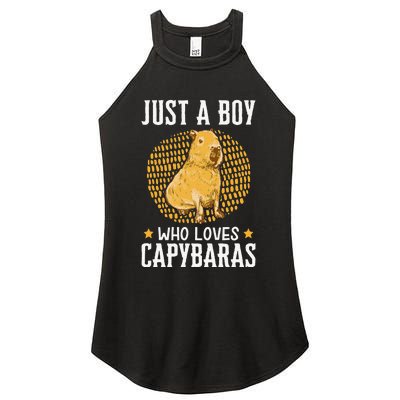 Boy who loves Capybaras South American Capybara  Women’s Perfect Tri Rocker Tank