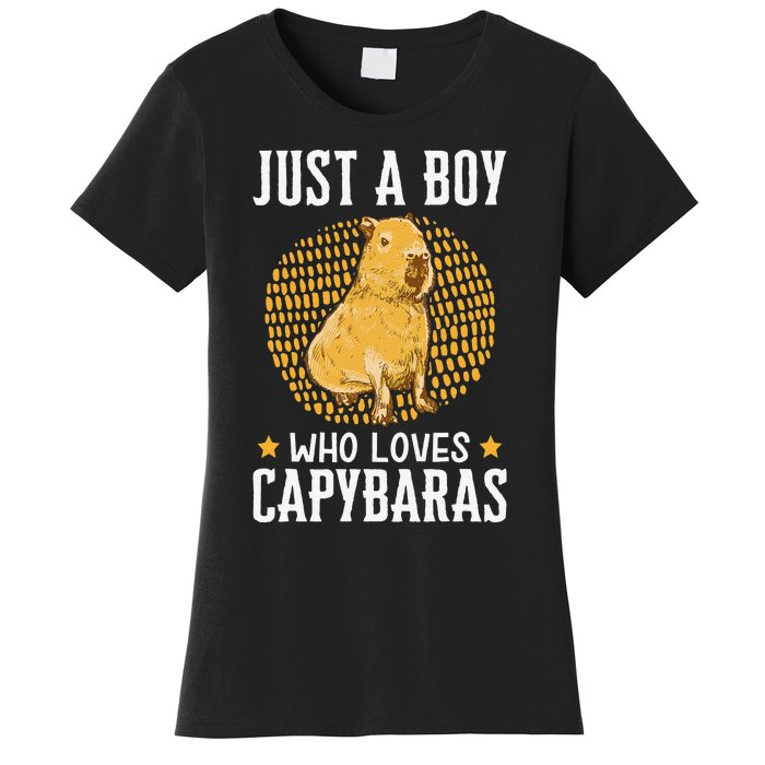 Boy who loves Capybaras South American Capybara  Women's T-Shirt