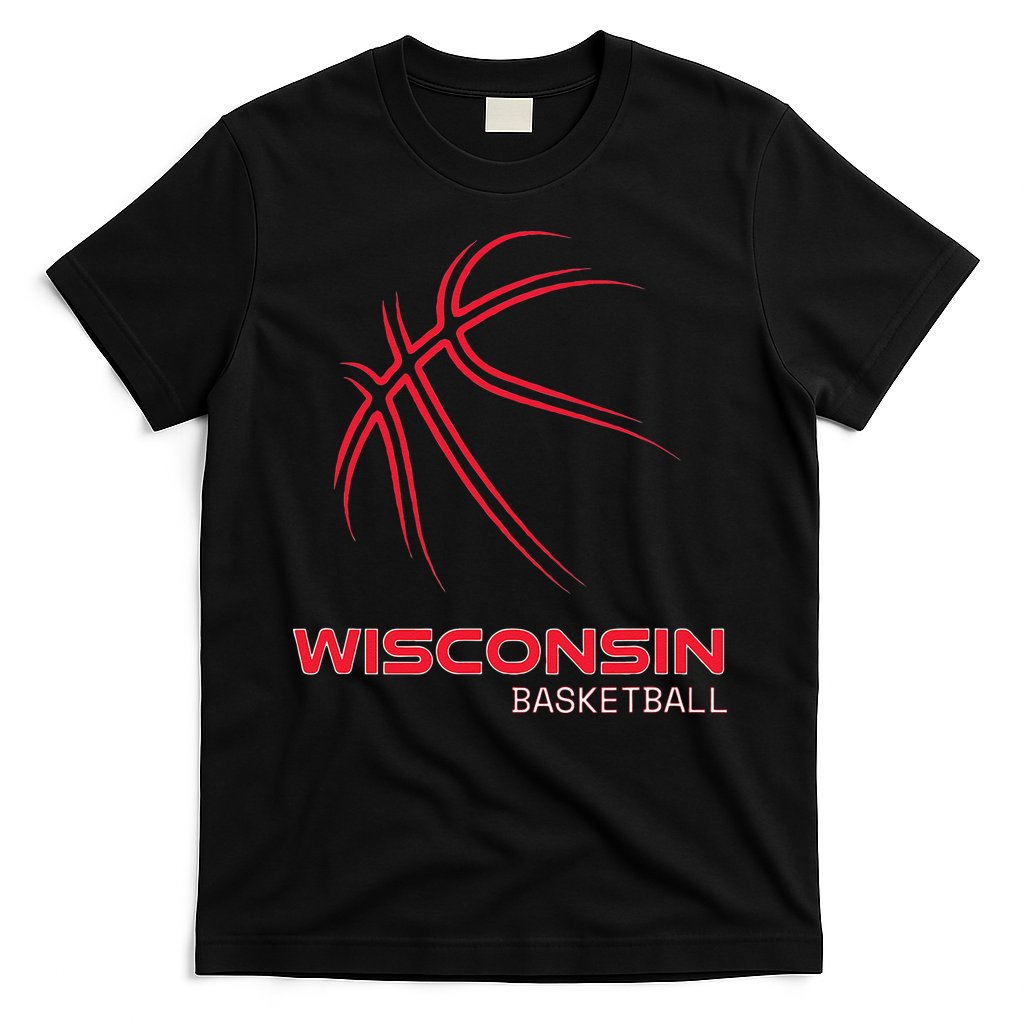 Basketball WI Love The Badger State Souvenir Wisconsin Hoops T-Shirt