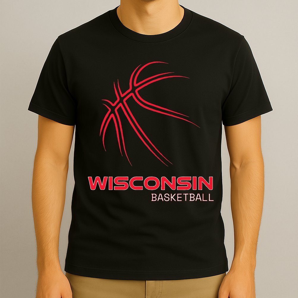 Basketball WI Love The Badger State Souvenir Wisconsin Hoops T-Shirt