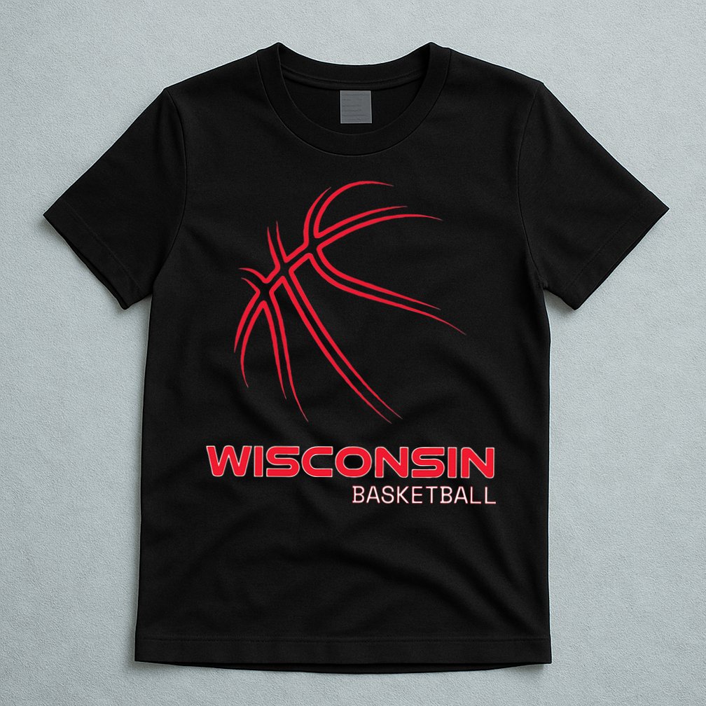 Basketball WI Love The Badger State Souvenir Wisconsin Hoops T-Shirt
