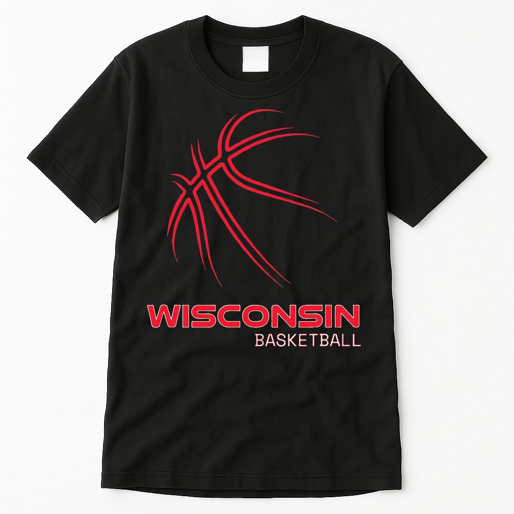Basketball WI Love The Badger State Souvenir Wisconsin Hoops Tall T-Shirt
