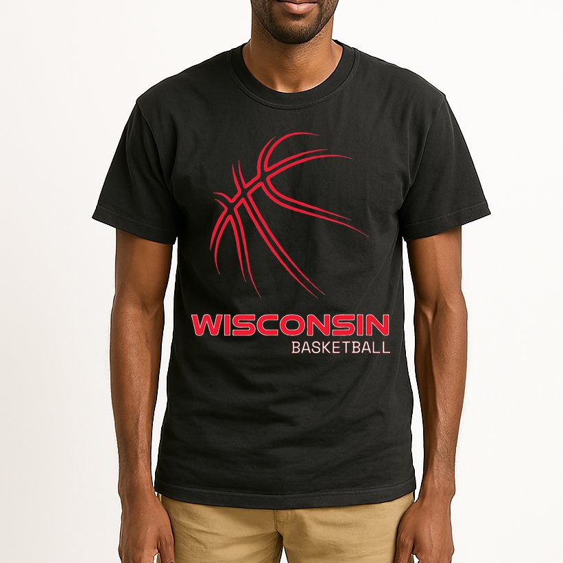 Basketball WI Love The Badger State Souvenir Wisconsin Hoops Tall T-Shirt