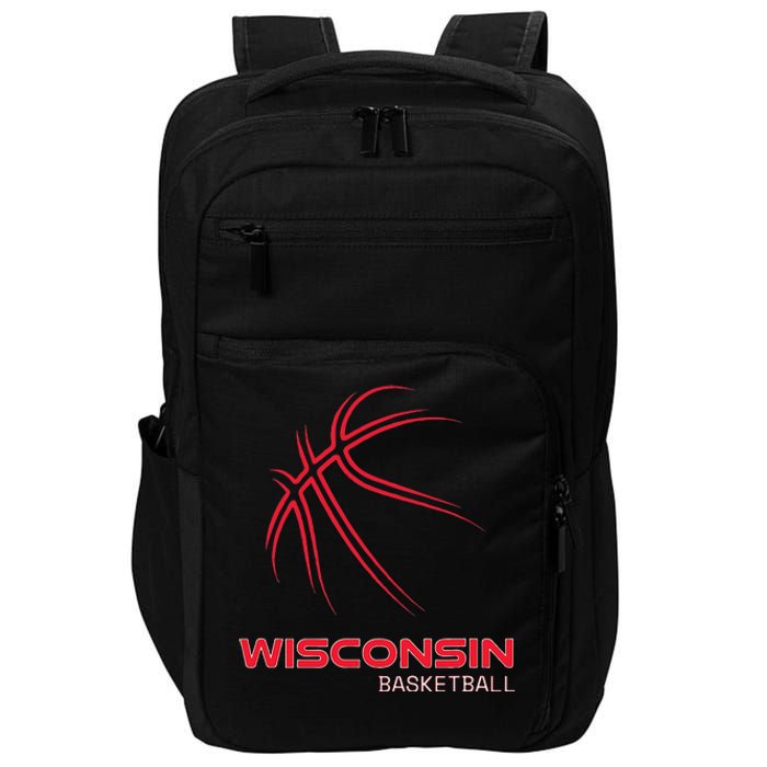 Basketball WI Love The Badger State Souvenir Wisconsin Hoops Impact Tech Backpack