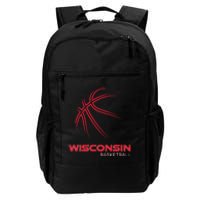 Basketball WI Love The Badger State Souvenir Wisconsin Hoops Daily Commute Backpack