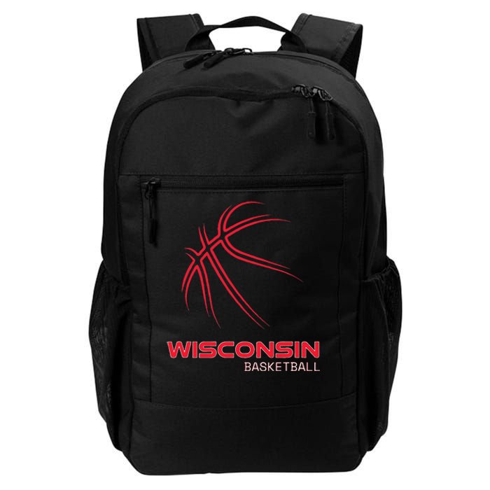 Basketball WI Love The Badger State Souvenir Wisconsin Hoops Daily Commute Backpack