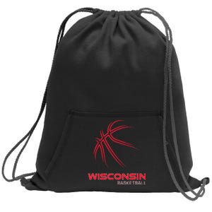 Basketball WI Love The Badger State Souvenir Wisconsin Hoops Sweatshirt Cinch Pack Bag