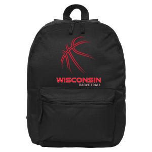 Basketball WI Love The Badger State Souvenir Wisconsin Hoops 16 in Basic Backpack