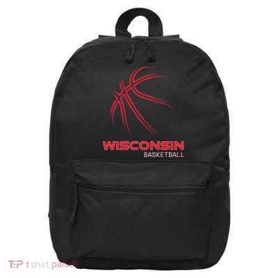 Basketball WI Love The Badger State Souvenir Wisconsin Hoops 16 in Basic Backpack