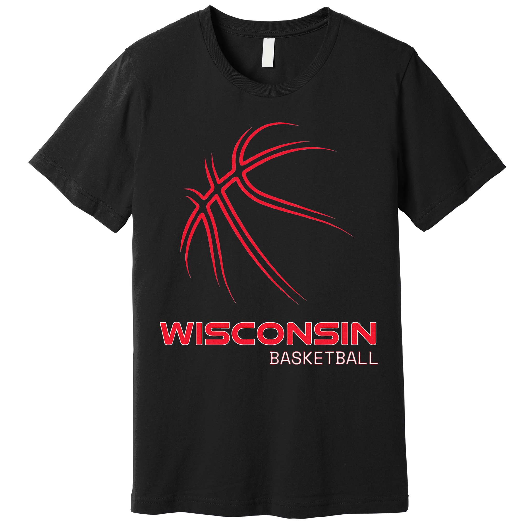Basketball WI Love The Badger State Souvenir Wisconsin Hoops Premium T-Shirt
