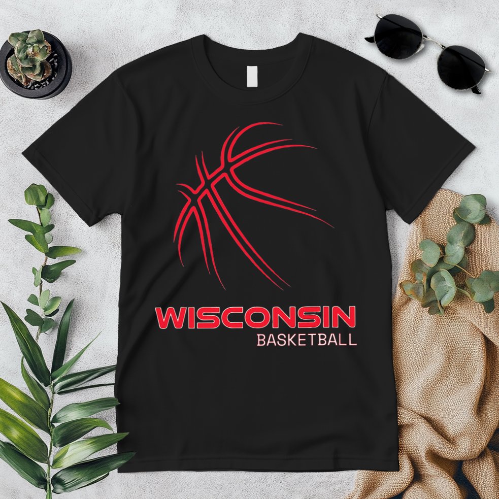 Basketball WI Love The Badger State Souvenir Wisconsin Hoops Premium T-Shirt
