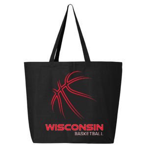 Basketball WI Love The Badger State Souvenir Wisconsin Hoops 25L Jumbo Tote